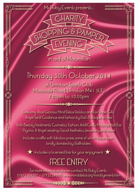 Shopping and Pamper Evening in aid of Macmillan Cancer Support
