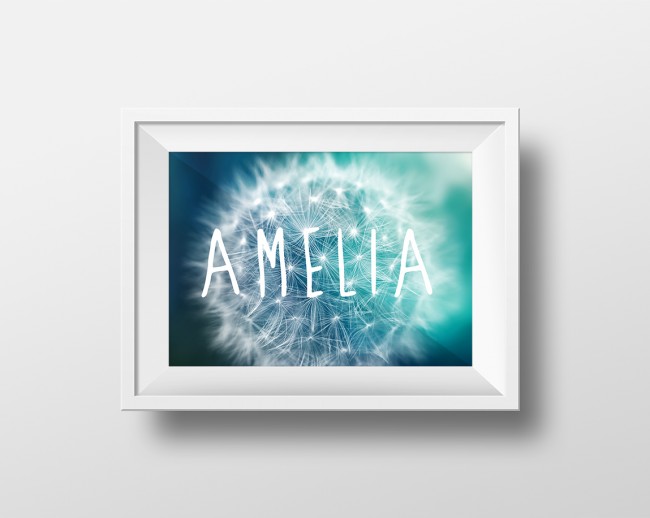 Amelia - Kids Name Artwork in frame