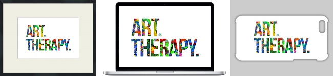 'Art. Therapy.' Product Examples - Framed Print, Screensaver and iPhone Case