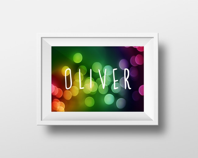 Oliver - Kids Name Artwork in frame