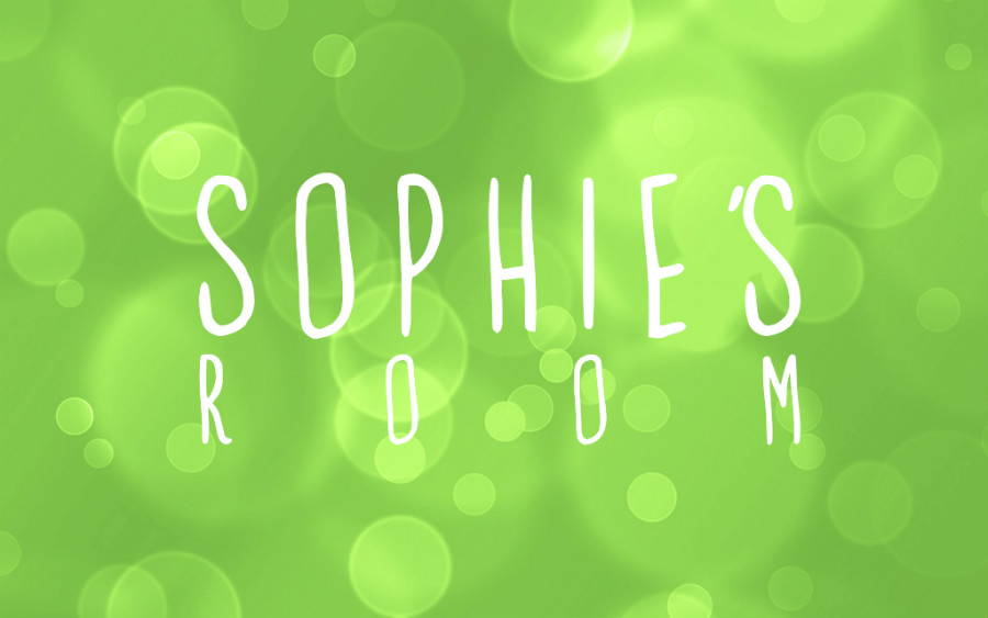 Green circles abstract image with child's name written over the top - child's bedroom artwork